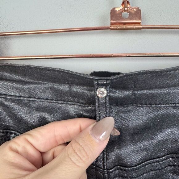 REBECCA MINKOFF | NEW Black Coated Sparkle Skinny Jeans Women’s Size 6 & 8 - Picture 9 of 13
